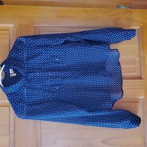 Passport Blouse, red white and blue, size small.